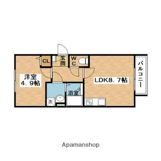 1LDKの間取り画像