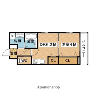 シェトワ千里山【1階】の間取り