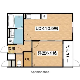 ヴィリダーリウム上山手【2階】の間取り