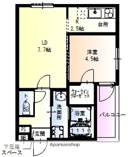 フジパレス上新庄東【3階】の間取り