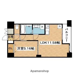 ノルデンハイム江坂【7階】の間取り