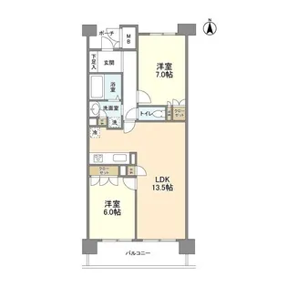UURコート茨木東中条【5階】の間取り