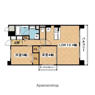 2LDKの間取り画像