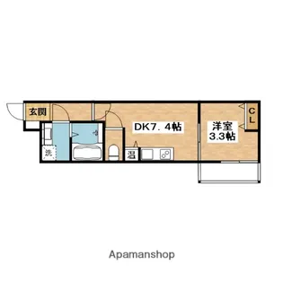 クレアトゥール岸部1【3階】の間取り