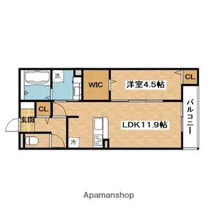 セジュール・ド・ソレイユⅡB棟【3階】の間取り