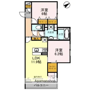 セジュール ド ソレイユⅡ B棟【2階】の間取り