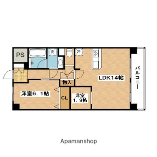 アンフィニ20ヴェルデ【6階】の間取り