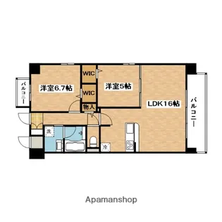 Welina江坂【5階】の間取り