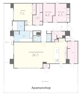 プレミアムコート千里丘【10階】の間取り
