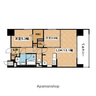 2LDKの間取り画像