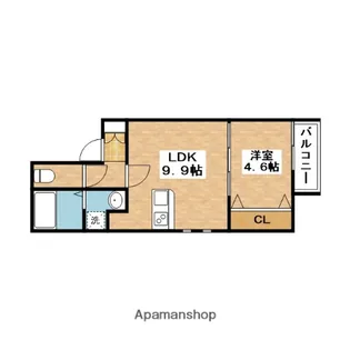 LA−CREA吹田【1階】の間取り