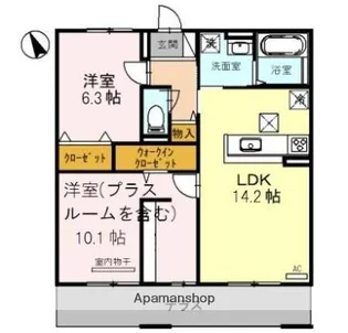 セジュール ド ソレイユⅡ A棟【1階】の間取り