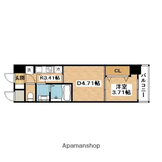 リブネスコート江坂【4階】の間取り
