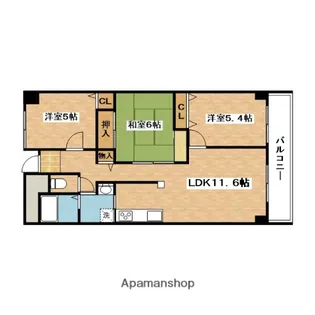 グランベール桃山台【4階】の間取り
