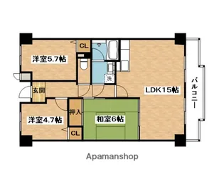 リヴェール緑地【5階】の間取り