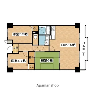 リヴェール緑地【2階】の間取り