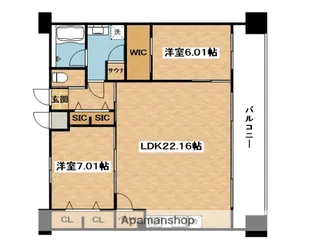 プレジオ東三国【13階】の間取り