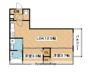 VILLA 41 YAMATE SUITA【2階】の間取り