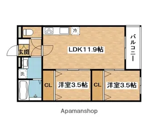 VILLA 41 YAMATE SUITA【3階】の間取り