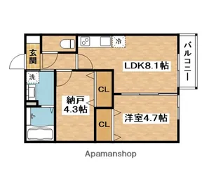 CEDAR HALL YAMADA TWO【3階】の間取り