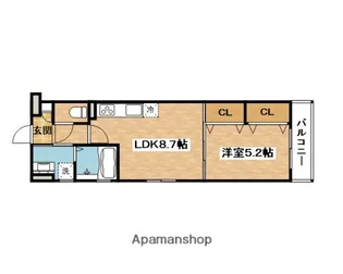 クリエオーレ正雀1【2階】の間取り