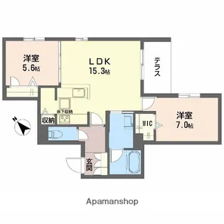 大阪府大阪市東淀川区上新庄2丁目【マンション】の間取り