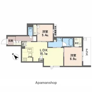 大阪府大阪市東淀川区上新庄2丁目【マンション】の間取り