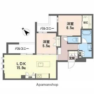 大阪府大阪市東淀川区上新庄2丁目【マンション】の間取り