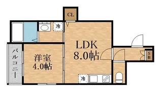 ヴェルメゾン新大阪【1階】の間取り
