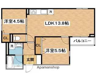 ヴェルメゾン吹田元町【1階】の間取り