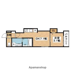 ソラーレ吹田【1階】の間取り