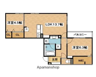 スペチアーレ小松【1階】の間取り