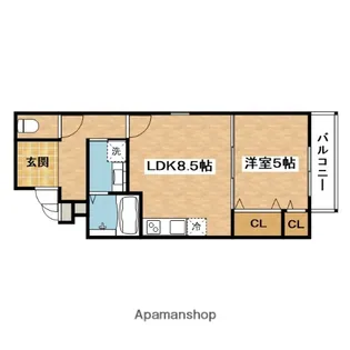 フジパレス千里丘駅東Ⅱ番館【1階】の間取り