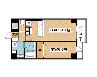 ハピネスガーデン新大阪【7階】の間取り