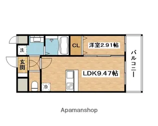 ALIVIS SHIMO−SHINJO SOL TERRACE【4階】の間取り