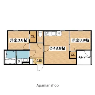 リオグランデ金田【3階】の間取り