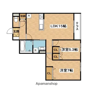 ハイテラス千里山【1階】の間取り