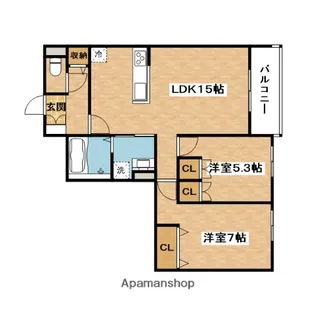 ハイテラス千里山【2階】の間取り