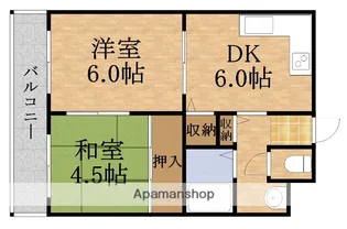 旭グレイス【6階】の間取り