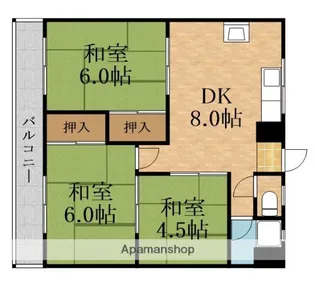 シャトー松原【7階】の間取り