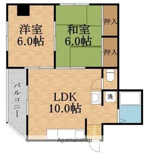 ジュネス中通【4階】の間取り