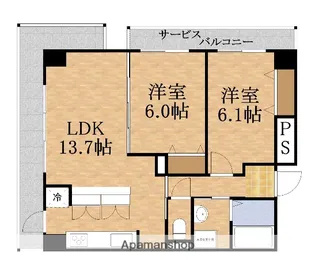 グランルージュ城東【9階】の間取り