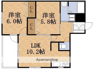 シェルマンド毛馬【2階】の間取り