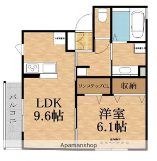Riviere太子橋今市【2階】の間取り