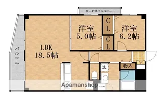 双葉エステート鴫野【5階】の間取り