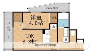 LASANTE京橋(旧エスティメゾン京橋)【8階】の間取り