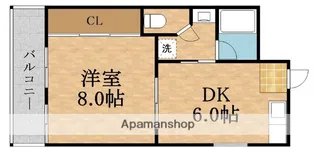 東洋プラザ京阪野江【7階】の間取り