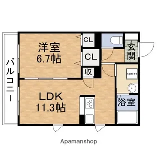 ミルディミル都島【1階】の間取り