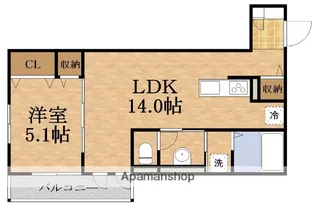 アイリス城北【3階】の間取り