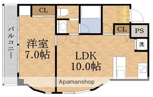 イタニティ太子橋【3階】の間取り